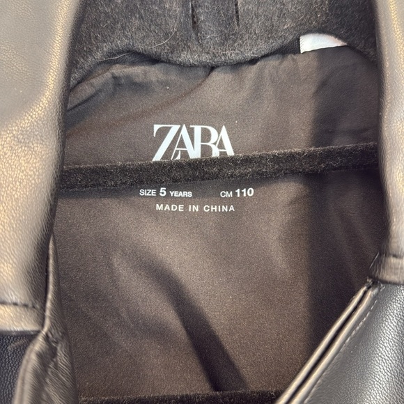 Zara Black Leather-Style Jacket size 5 - Picture 2 of 3